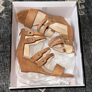 Nine West Ilanao Wedge Sandals in Dark Natural